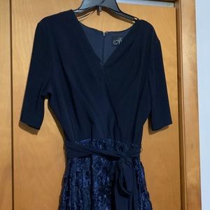 Alex Evenings Midnight Blue Midi Dress